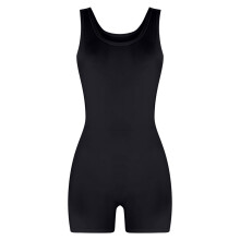 Jumpsuit Shorts til Kvinder Yoga Sports Ensfarvet Sportstøj, Komfortabel Jumpsuit Heldragt, Sort