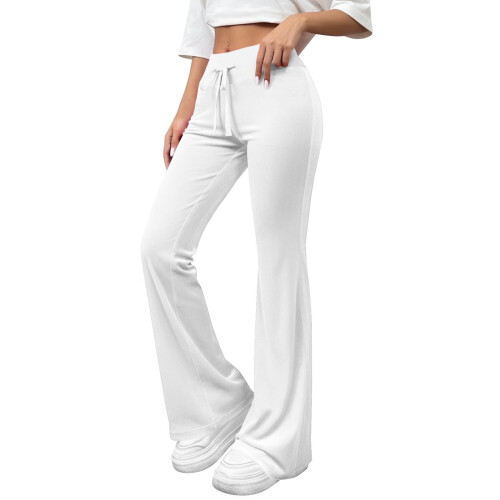 Calça Palazzo Feminina Slim Reta com Cintura Elástica