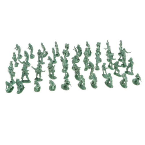 Set da 100 pezzi di mini soldatini con base da 20 cm - Verdi 2