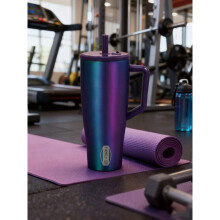 Gobelet isotherme en acier inoxydable de 1,2 L (40 oz) avec couvercle Ă visser, paille et