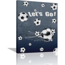 Tableau mural de football sur toile encadrée 12x16 pouces