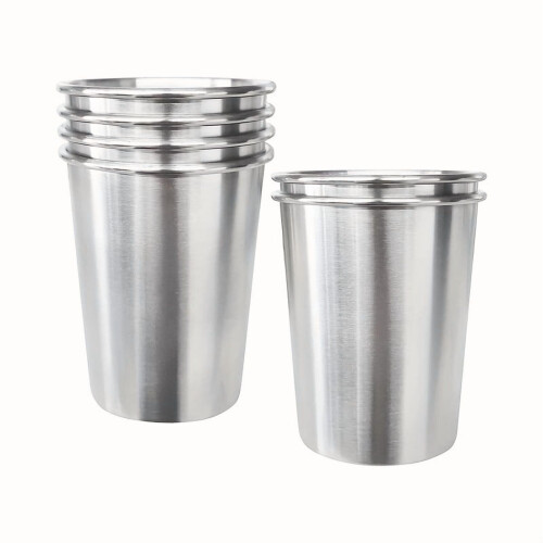 EASTIN6 τεμάχια 17oz500ml304 Ποτήρια από ανοξείδωτο ατσάλι, με κυλινδρική άκρη,