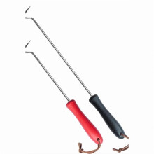 OUNONA Sæt med 2 grillkroge i rustfrit stål med plastikhåndtag, madklapper til udendørs grill og madlavningsredskaber