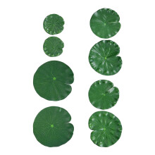 8 pezzi di piccole piante di ninfea per laghetto, foglie di loto simulate e decorative.