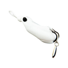 Señuelo de pesca con forma de rana - Cebo blando de 6,5 cm, anzuelo de sangre, señuelo de superficie para lubina