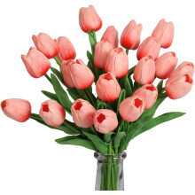 Tulipani rosa artificiali, 10 tulipani finti dall'aspetto realistico per la casa, matrimoni, feste, baby shower e decorazioni per bouquet da sposa.