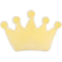 Kroonvormige sierkussens, zachte, pluizige decoratieve kussens voor meisjes en jongens, geschikt voor de kinderkamer (geel)