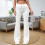 Calça Palazzo Feminina Slim Reta com Cintura Elástica 3
