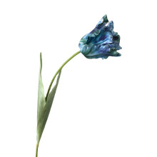 pezzi di fiori artificiali decorativi vivaci 68 cm Pappagallo Tulipano 3D Effetto realistico al tatto Decorazione floreale finta per la casa, Blu