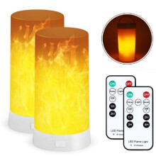 2 luci a LED effetto fiamma, candele senza fiamma a batteria con telecomando, impermeabili, compatibili con caminetto/giardino/bar