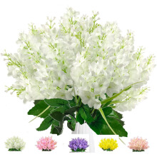 24 fiori di glicine artificiali, 35 cm, giacinto finto per esterni, portico, recinzione, matrimoni e decorazioni da giardino - Bianco