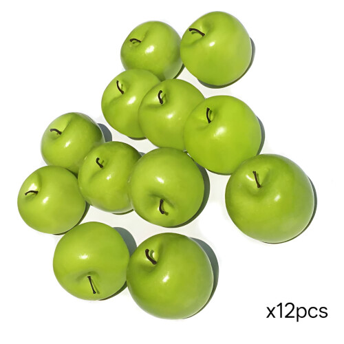 Künstliche grüne Äpfel, 12er-Packung