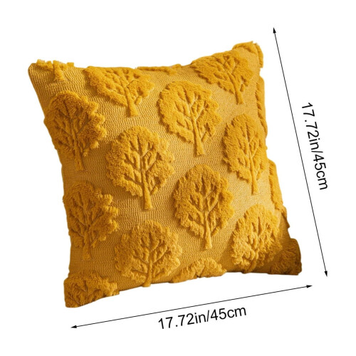 Housse de coussin brodée à motifs de feuilles 45 x 45 cm 1