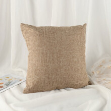 Decoratieve sierkussenhoes van linnen, vierkant, effen, met ritssluiting, 18x18 inch