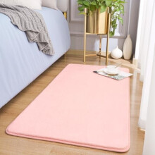 Tvättbar 6x1,2 m rosa löparmatta, halkfri memoryskum, för sovrum, vardagsrum, hall, barnrum, tvättstuga