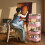 4-Tier Rolling Plastic Cart with Locking Wheels and 6