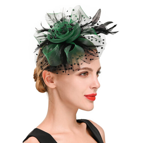 Καπέλα Fascinators σε χρώμα στρατού, πράσινο για γυναίκες – Γάμος, κοκτέιλ, πάρτι 1