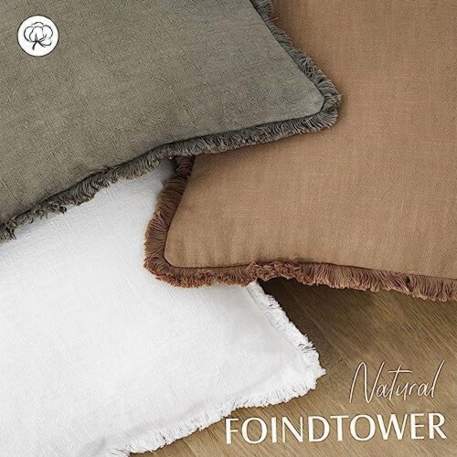 Σετ μαξιλαροθήκες Boho Ramie 2 τεμαχίων – 45x45εκ. με κρόσσια 2