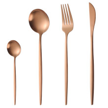 Rose Gold Stainless Steel Flatware Set for 4, 16-Piece
