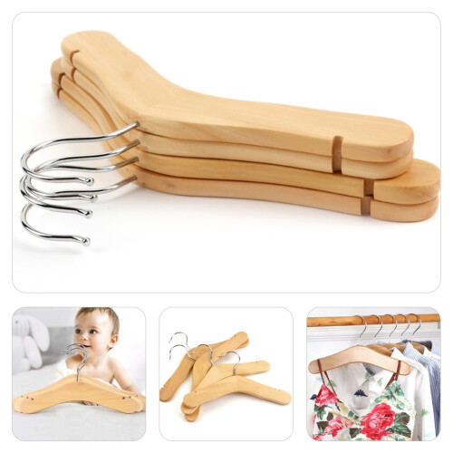 5-pack klädhängare i trä för baby 2