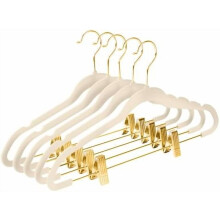 Cintres en velours de qualité supérieure pour pantalons avec pinces réglables (lot de 20) - Cintres fins pour jupes - Feutre antidérapant -