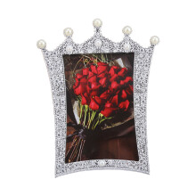 Cadre photo couronne de perles européenne – Cadre en plastique de style français pour photos de mariage, décoration intérieure, à poser sur un