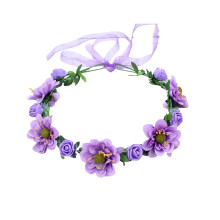 Couronne de fleurs artificielles style bohème pour Pâques, bandeau, accessoire de coiffure floral pour femme, accessoire de mariée, couronne de