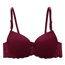 lulshou Bras for Women Sexy Lace Strap Bra Women Wear Outside with Underlay French Top Bra Bra Underwear Bra (Wine, L)