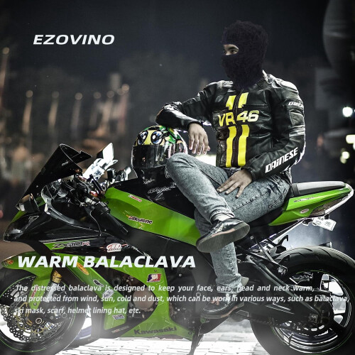 Μάσκα σκι Balaclava με φθαρμένη όψη, πλεκτή μάσκα ολόκληρου προσώπου για 2