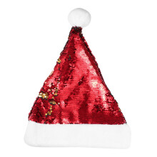 Bonnet de Noël brillant en peluche à paillettes rouges pour adulte