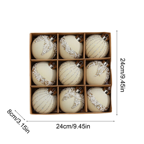Weihnachtskugeln aus beflocktem Samt, 9er-Pack, 8 cm (3,15 Zoll) 2