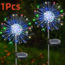 Solar tuinverlichting met LED-verlichting in vuurwerkstijl, IP65 waterdicht.