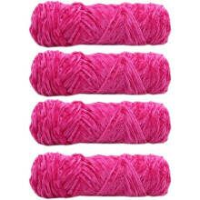 4 écheveaux de fil chenille, fil à tricoter, fil fantaisie en velours chenille pour crochet, tissage et loisirs créatifs. Longueur totale :