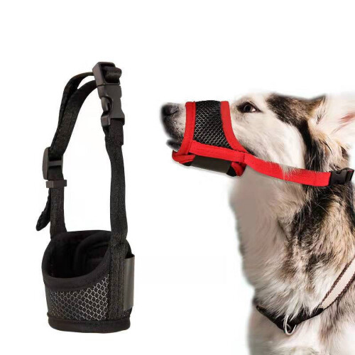 2Pcs Soft Mesh Dog Muzzle, Breathable & Adjustable for Small/Medium/Large Dogs, Prevent Biting/Chewing/Licking – Compatible with All Breeds 2