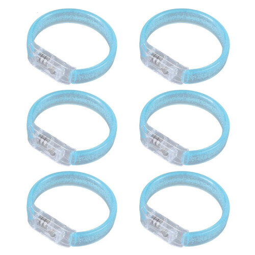 Conjunto de 6 pulseiras LED que mudam de cor, acessórios infantis para aniversários e shows.
