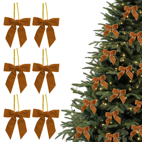 Bruna sammetsrosor i julgran, 6-pack 1