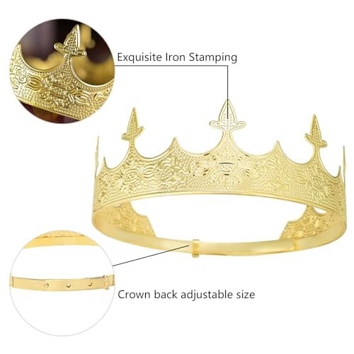 Μεταλλική κορδέλα μαλλιών King Crowns για άνδρες με χρυσά στέμματα και τιάρα για 2