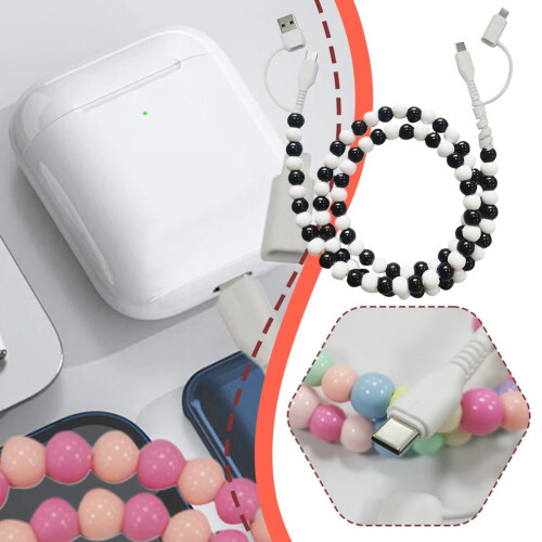 Cabo de carregamento com contas USB para Tipo-C 1 m 66 W 1