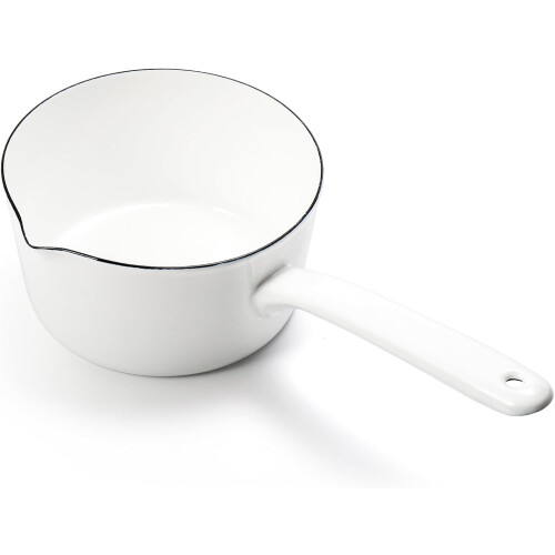 Enamel Milk Pan Nonstick 37 oz with Pour Spout