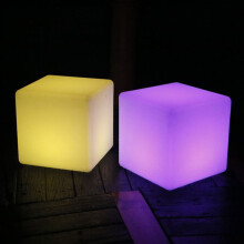 LED-Würfelleuchte, farbwechselnd, PE, 10 cm, Fernbedienung