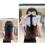 Fermaglio per capelli con stampa floreale e grande fiocco, nero e blu 7