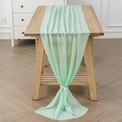 Mint Chiffon Table Runner 12" x 118" 1