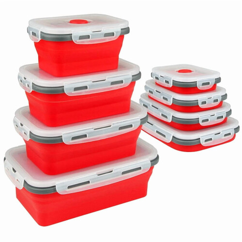 Silicone Collapsible Lunch Box with Lid, 2-Compartment 1
