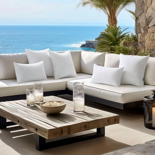 Outdoor Pillow Insert Waterproof 22x22 Inch Square 2 Pack 1