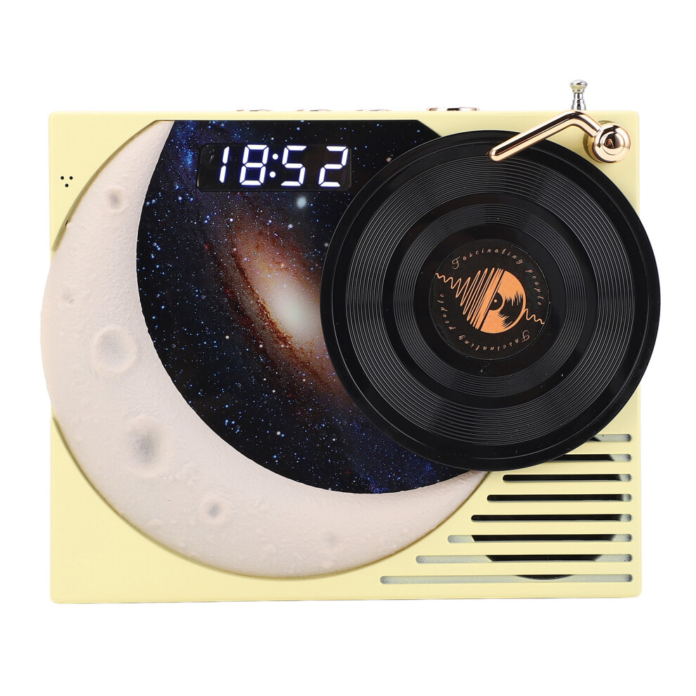 Retro Bt Speaker 1200Mah Clock Display 5W Yellow 8451384098022