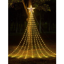 Guirlande lumineuse stalactite étoile à 144 LED, en PVC, pour usage intérieur