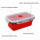 Boîte à lunch pliable en silicone avec couvercle, 2 compartiments 5