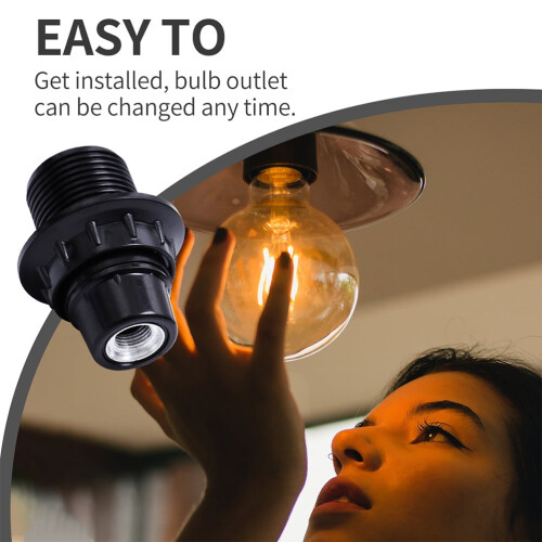 Lampholder Lyssokkel LED-rør Svart 4 stk 2