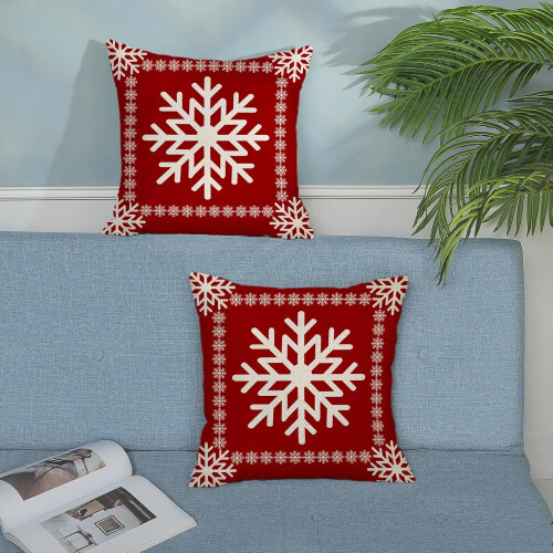 Julörngott Linne Snöflinga 18x18 Set om 2 2