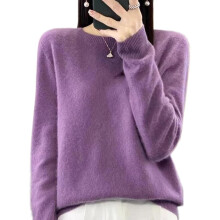 Women's Cashmere Sweater Long Sleeve Crew Neck Loose Fit
